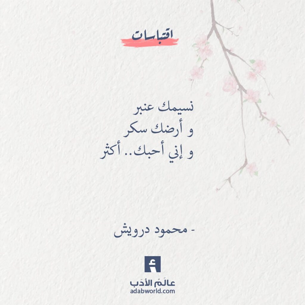 و إني أحبك.. أكثر - محمود درويش - عالم الأدب